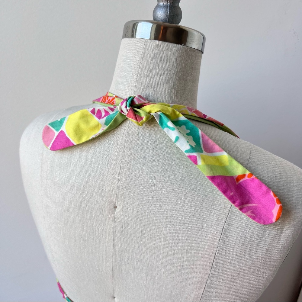 Vintage Lilly Halter Dress multi bright color size 4 - Picture 8 of 13